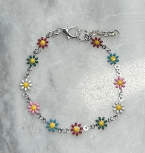 Fun Flower Power Armband Böhmisch 90er Jahre Vintage Hippie Stil - Bild 1 von 6