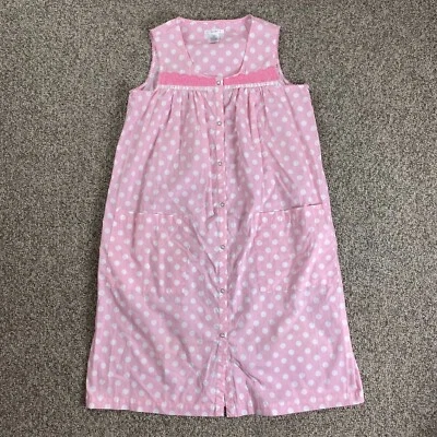 Abrigo sin mangas Pink K Robe para mujer pequeño rosa blanco a lunares botón a presión Foto 1 de 4