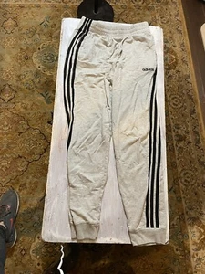 Adidas Boys Pants Athletic Track Pants Gray Black Stripes  Size 14/16 - Picture 1 of 6