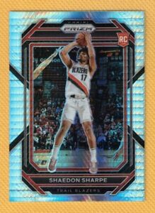 SHAEDON SHARPE RC 2022-23 Panini Prizm Silver Hyper Prizm Basketball Card #250