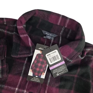 Eddie Bauer 286485 Womens Small Brandywine Plaid Boyfriend Pocket Shirt Jacket - Picture 1 of 7