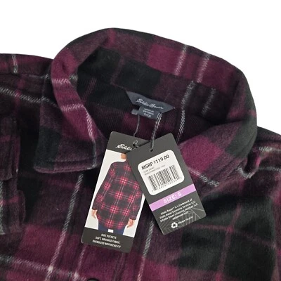 Eddie Bauer 286485 Mujer Pequeña Brandywine Cuadros Novio Bolsillo Camisa Chaqueta Foto 1 de 4