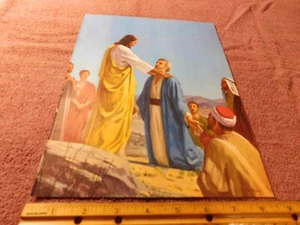 Impresión de arte cristiano religioso de Pascua de revista vintage 1957 Jesús Follow - Imagen 1 de 2
