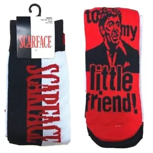 SCARFACE FILM Neuheit Crew Socken 2 Paar (US Herrenschuh Größe 6,5-12) neu mit Etikett $ 16 - Bild 1 von 4