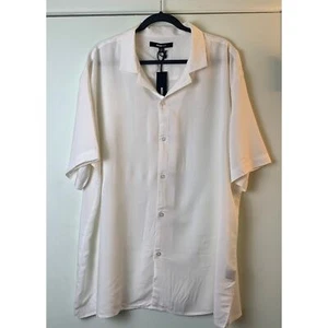Fashion Nova Mens Shirt Davson Short Sleeve Off White XXL - Picture 1 of 12
