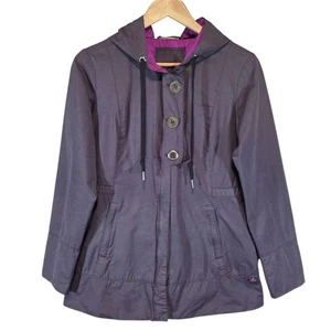 Prana Hooded Utility Jacket Women S Purple Full Zip Granola Outdoor Hiking - Picture 1 of 11