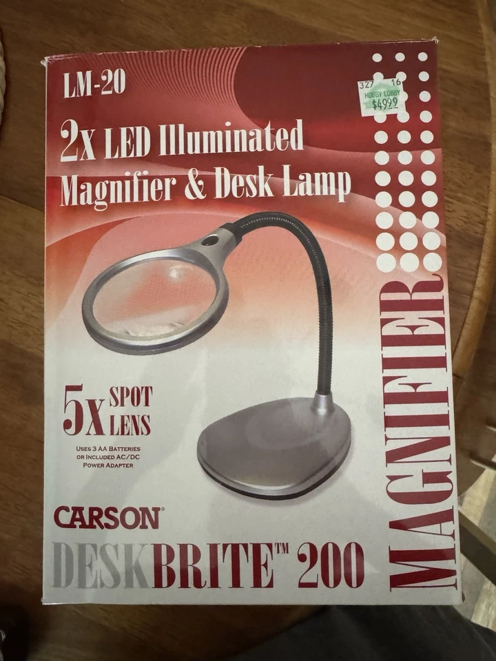 Carson LM-20 DESKBRITE200 LED Illuminated Magnifier & Desk Lamp - Image 1 of 4