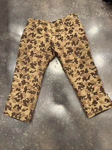 Vintage Orvis XXL Brown Camo Insulated Hunting Pants With Side Zipper - Picture 1 of 5