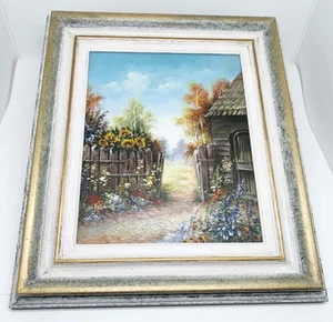Frühlingsbild Ölgemälde original Sammler Wanddekoration Bauernhaus gerahmt - Bild 1 von 4
