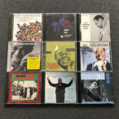 Jazz CD Lot x9 – Louis Armstrong, Billie Holiday, Lionel Hampton, More Foto 1 de 2