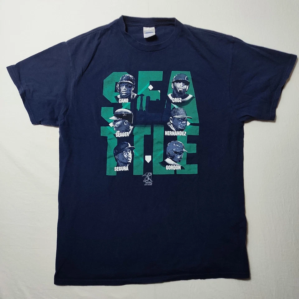 Camiseta corta Seattle Mariners 2016 azul mediana cano Seager Felix Hernández... Foto 1 de 4