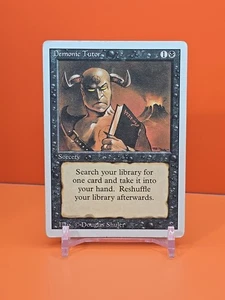 ⚫️⚫️⚫️ 1994 Magic The Gathering DEMONIC TUTOR REVISED 3RD EDITION HEAVY PLAYED  - Picture 1 of 4