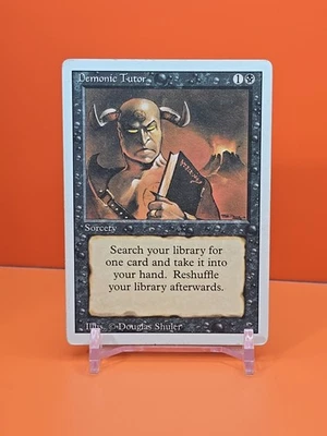 ⚫️⚫️⚫️ 1994 Magic The Gathering DEMONIC TUTOR REVISED 3RD EDITION HEAVY PLAYED  - Image 1 of 4