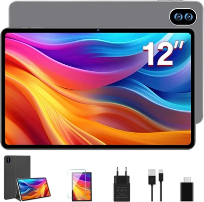 Tablet 12 Pollici Tablet 2K Schermi, 16GB RAM+128GB ROM (TF 1TB), 2000 * 1200 Pi - Immagine 1 di 4