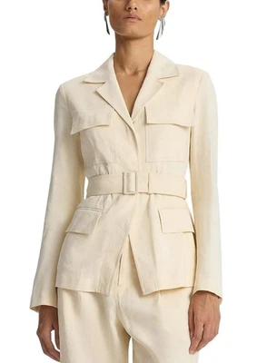 A.L.C. Womens Savannah Stretch Linen Jacket 4 Bone - NWT $695 - Image 1 of 4