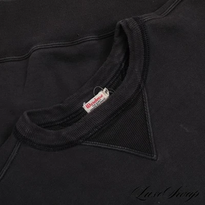 Warehouse Made in Japan Dark Smoke Grey Garment Dyed Crewneck Sweatshirt 40 NR - Image 1 of 4