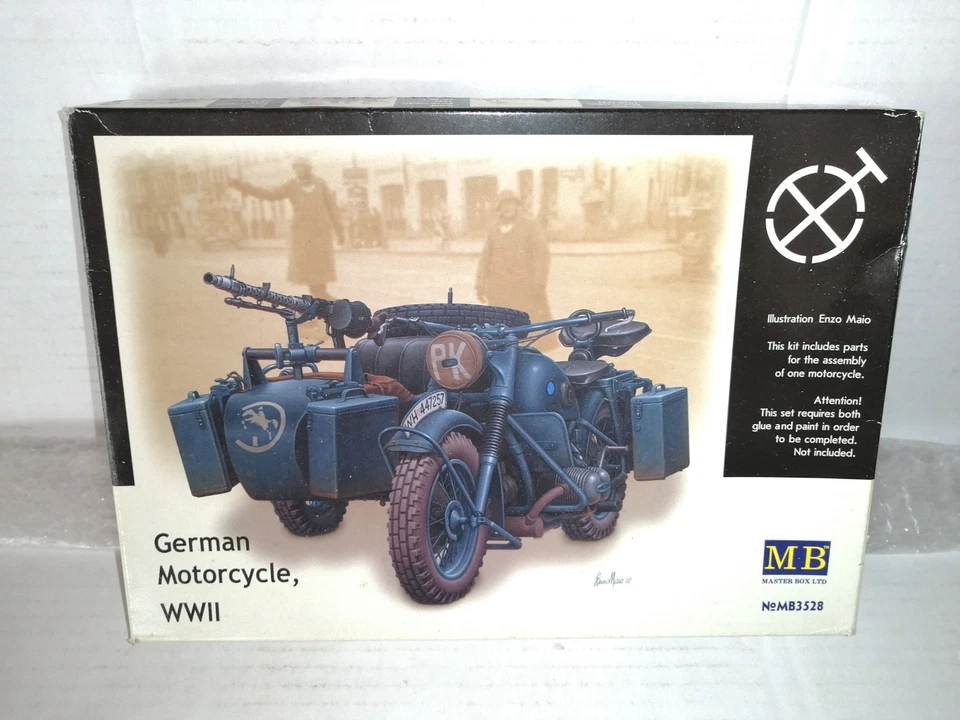 MB 1/35 GERMAN MOTORCYCLE WWII KIT MONTAGGIO NO.3528 - Immagine 1 di 2