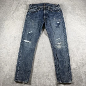 Polo Ralph Lauren Jeans Mens 31x30 Sullivan Slim Patchwork Distressed Button Fly - Picture 1 of 17