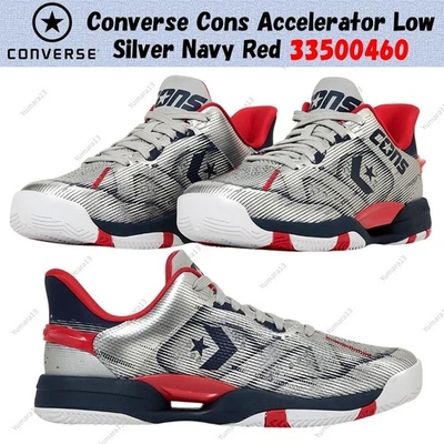 Converse Cons Accelerator Low Silver Navy Red 33500460 taglia uomo - Immagine 1 di 4