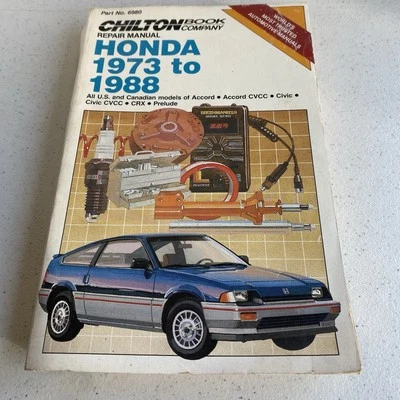 Honda Accord Civic CRX 1973-1988 Prelude Chilton's manual de reparación #6980 libro Foto 1 de 4