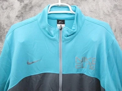Nike Elite Jacket Mens XL Blue Gray Dri-FIT Track Full Zip Polyester 576601-407 - Image 1 of 4