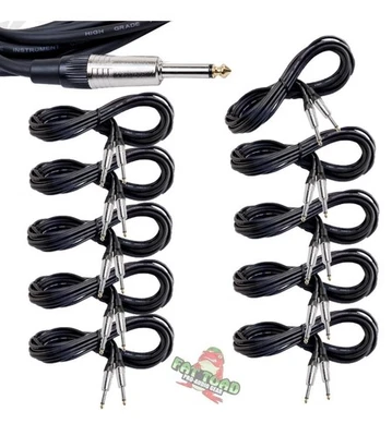 Guitar Cables Instrument Cord - PACK 20FT Wire Recording Studio Amp 1/4 FAT TOAD