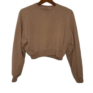 House Of Athlete Women’s XS Cropped Pullover Sweatshirt Light Brown Cotton - Bild 1 von 8