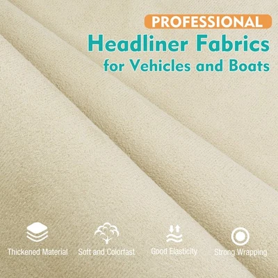 Headliner Fabric Suede Beige Replace For Cadillac Escalade & Chevrolet Tornado - Image 1 of 4