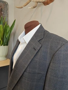 ๐บ๐ฒ Brooks Brothers Madison Two Button Wool Sports Coat 42 R Blue Houndstooth - Picture 1 of 10