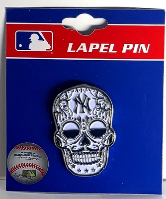 New York Yankees Skull Head Pin Day of the Dead Design NY MLB - Image 1 of 2