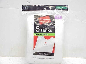 5 Boy's Hanes White Cotton Tank Top / A-Shirts Small 6-8 - Picture 1 of 2