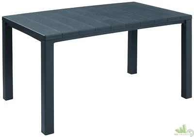 TAVOLO RETTANGOLARE RESINA JULIE KETER 147X90XH75 CM EFFETTO LEGNO ANTRACITE - Immagine 1 di 3