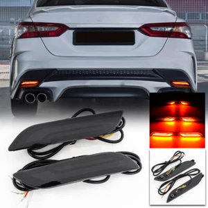 Smoke LED Rear Reflector Tail Brake Signal Lamp Fog light For 18-up Toyota Camry - Foto 1 di 17