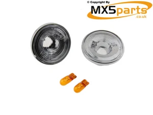 MX5 Clear Side Repeaters Indicators Chrome Trim Mazda MX-5 Mk1 Mk2 Mk3 1989>2015 - Picture 1 of 9