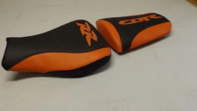 HONDA 2007/08/09/10/11  CBR 600RR FRONT & REAR SEAT COVERS BLACK/ORANGE  VINYL - Image 1 of 4