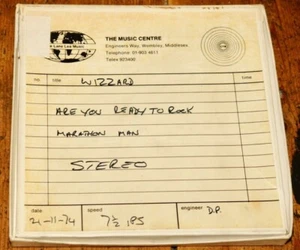 WIZZARD ROY WOOD ARE YOU READY TO ROCK MARATHON MAN DE LANE STUDIOS REEL TAPE 74 - Picture 1 of 7