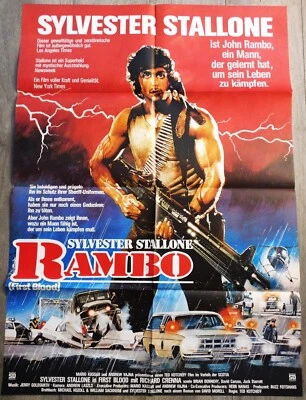 First Blood Rambo Deutsches Filmplakat Original 117x84cm 46"33 1982 Stallone - Bild 1 von 3