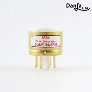 Un tubo de vacío chapado en oro 6384 a 6L6 EL34 6P3P convertidor enchufe - Imagen 1 de 11