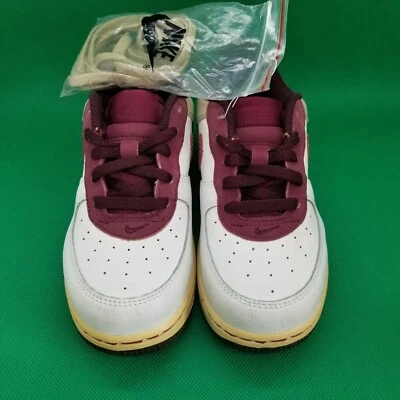 Nike Force 1 PS White/Garnet #314220 162 05-31-2007 Vintage Kids Size 10C Retro - Image 1 of 4