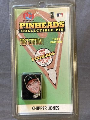Pinheads Collectible Pin 1999 Edtion on Card First Edition Chipper Jones - Image 1 of 4