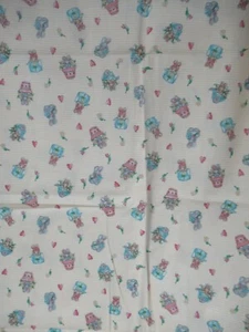 Spring Bunnies Yellow Gingham Dianna Marcum Cotton Fabric 1YD BY 43" W RARE - Picture 1 of 9