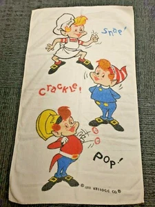Vintage 1972 Kellogg's Rice Krispies Kitchen Towel Snap Crackle Pop. 34x19 - Picture 1 of 5