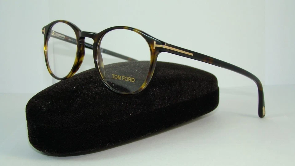 TOM FORD Eyeglasses TF 5294 052 Dark Havana Round Brille Glasses Frames  Size 48 - Image 1 of 1