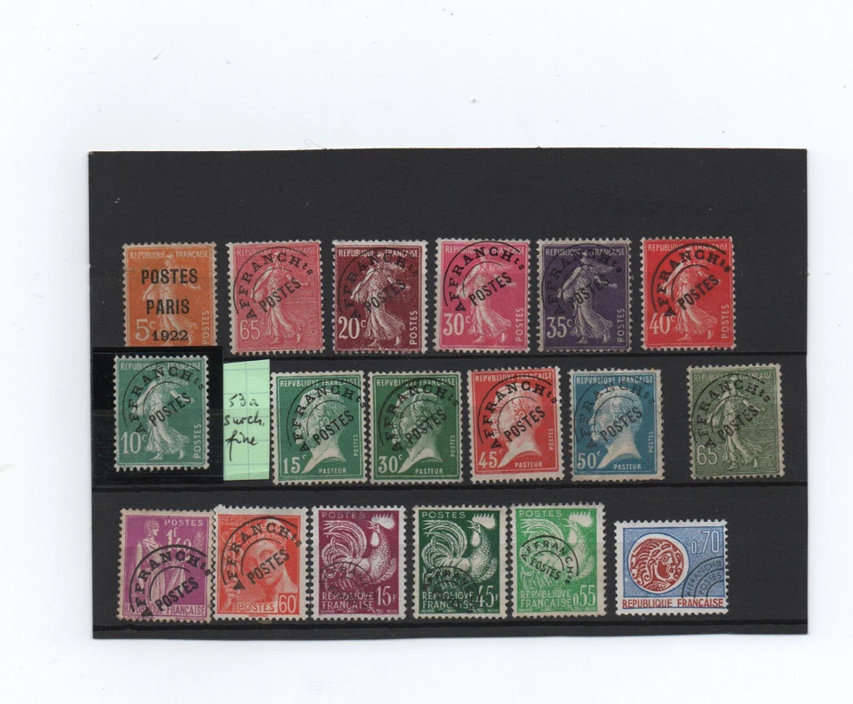France: 18 Timbres préoblitérés  (x) TB cote 197,9€ - Photo 1/1