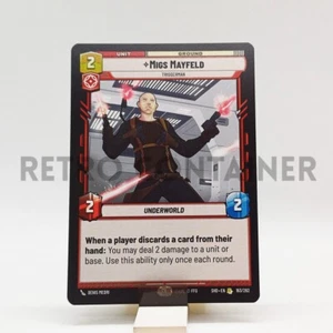STAR WARS UNLIMITED SHADOWS OF THE GALAXY 163/262 R Migs Mayfield Triggerman - Imagen 1 de 1