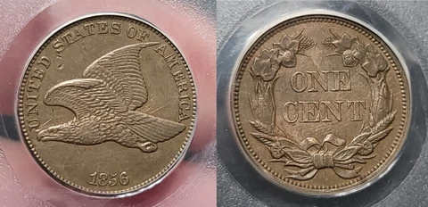 1856 Flying Eagle Cent 1c PCGS PR 50 Cover