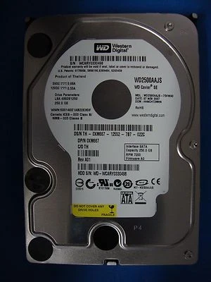 Western Digital 250GB SATA Hard Drive WD2500AAJS-75VWA0 DCM: HHNCHT2MHN     - Image 1 of 3