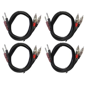 4Pcs 6ft 3.5mm Aux Mini Jack to Jack Breakout Cord 1/8 Inch TRS Stereo to 1/4" - Picture 1 of 14