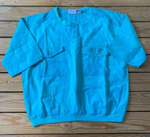 Vintage gitano Men’s short sleeve 1/4 Button Sailor top Size S Blue P7 - Picture 1 of 7