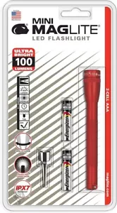 Maglite Mini LED 2-Cell AAA Flashlight Red - SP32036 - Picture 1 of 4